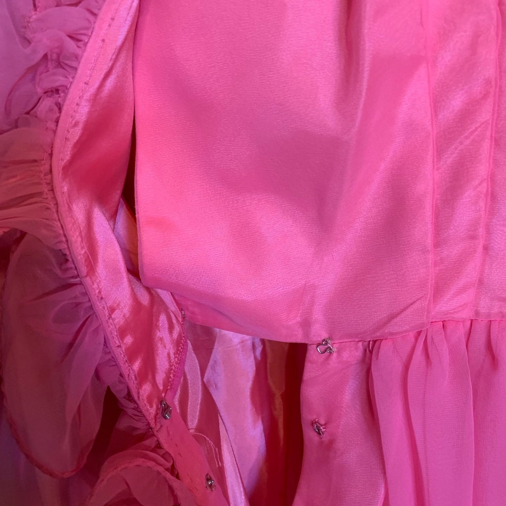 Beautiful Melinda Vintage Pink Chiffon Dress S/M - Picture 5 of 8